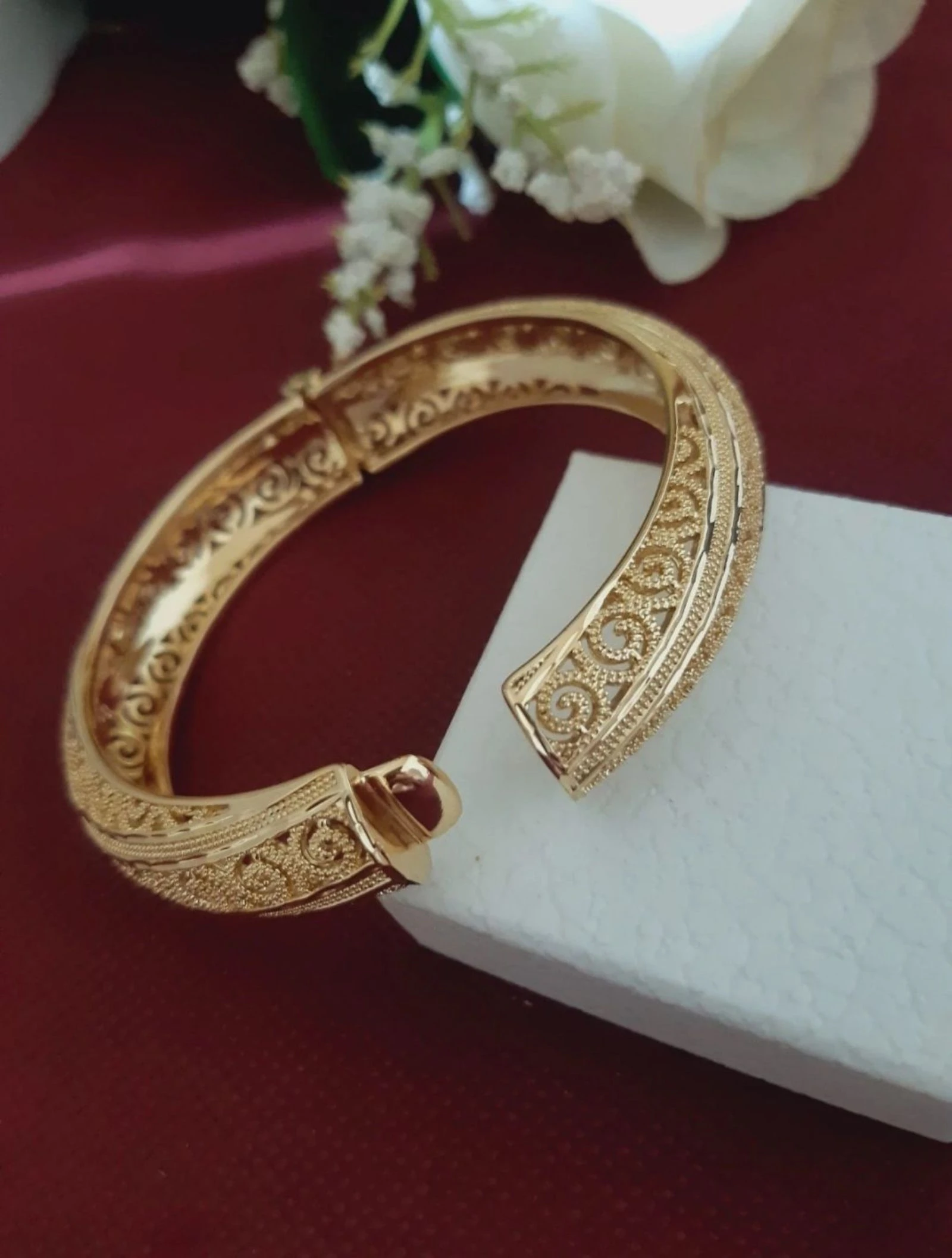 Pulsera Marroquí chapada oro 5,7cm diámetro  – photo 2